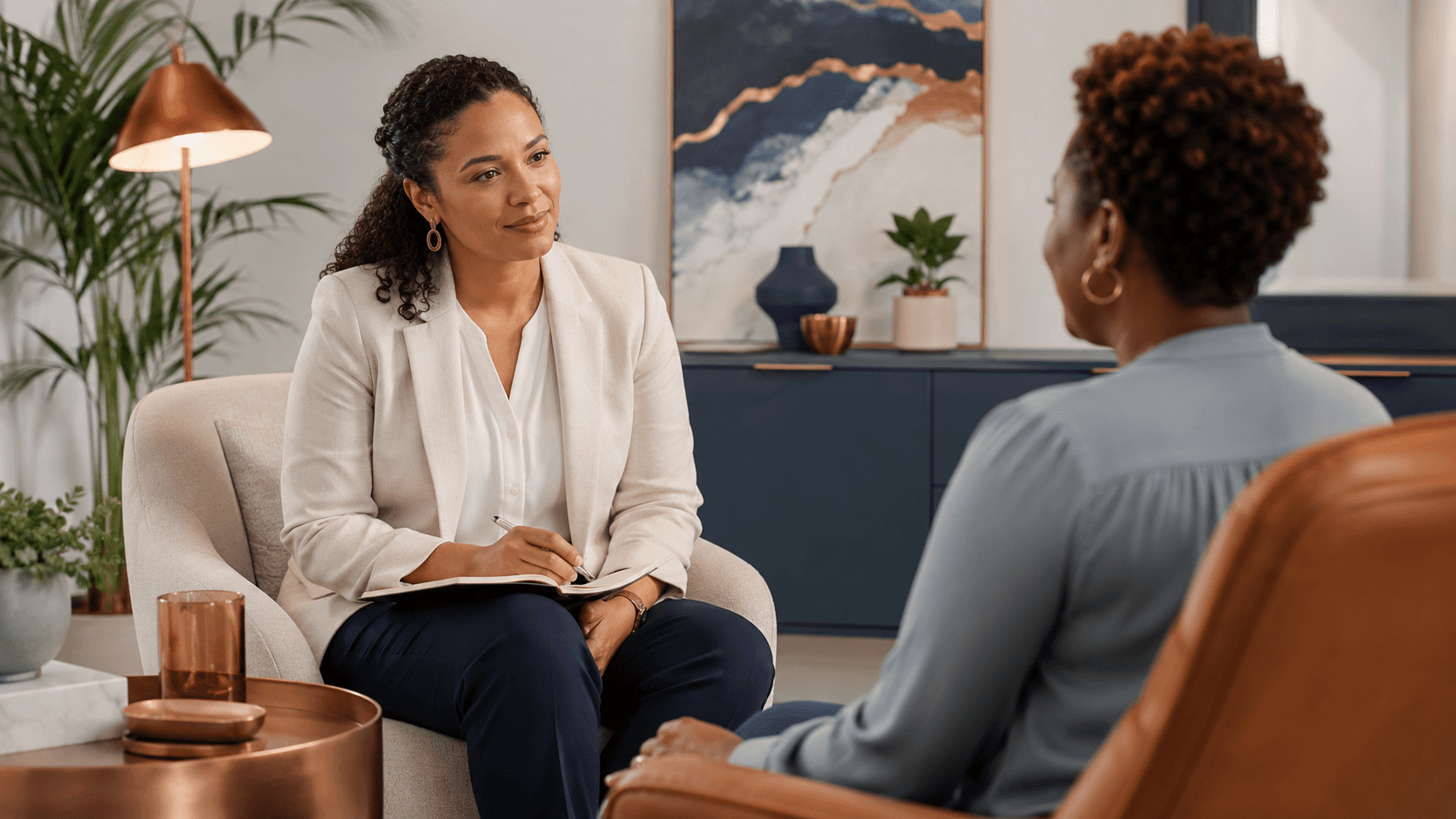 A Wellbeing Hub™ provider in a one-on-one counselling session
