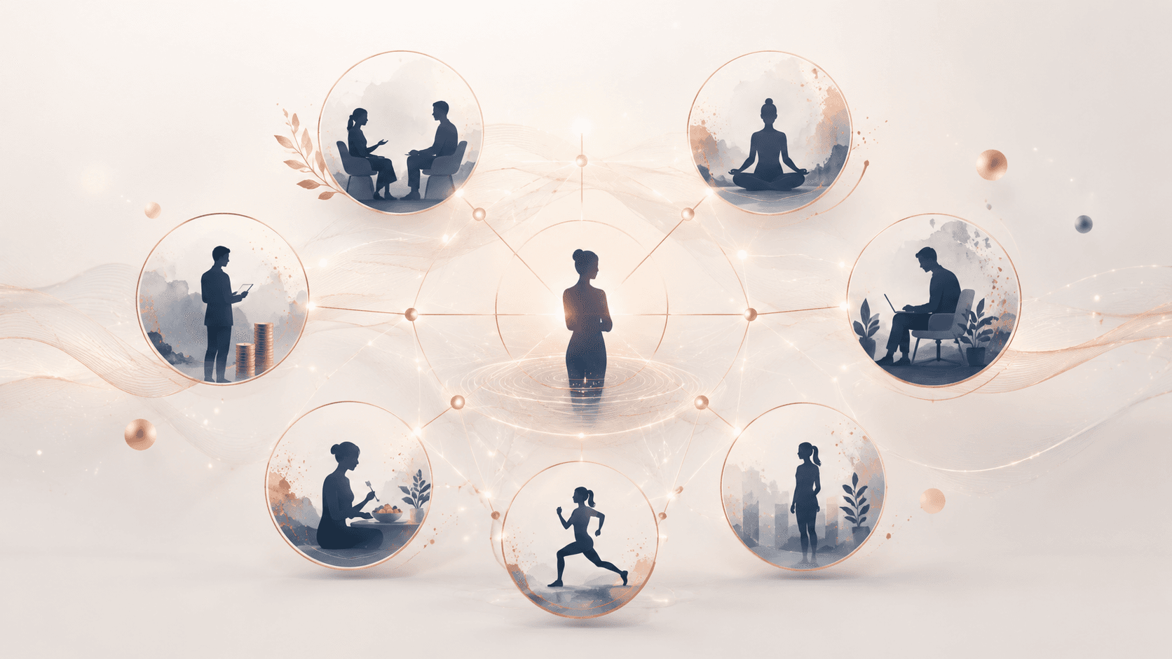 Holistic employee wellness — multiple dimensions of wellbeing support